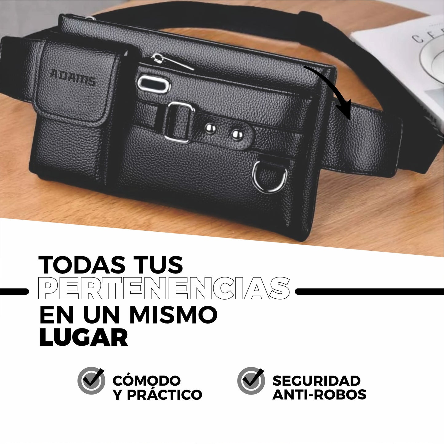 Bolso de Cuero Impermeable y Multifuncional- Adams™