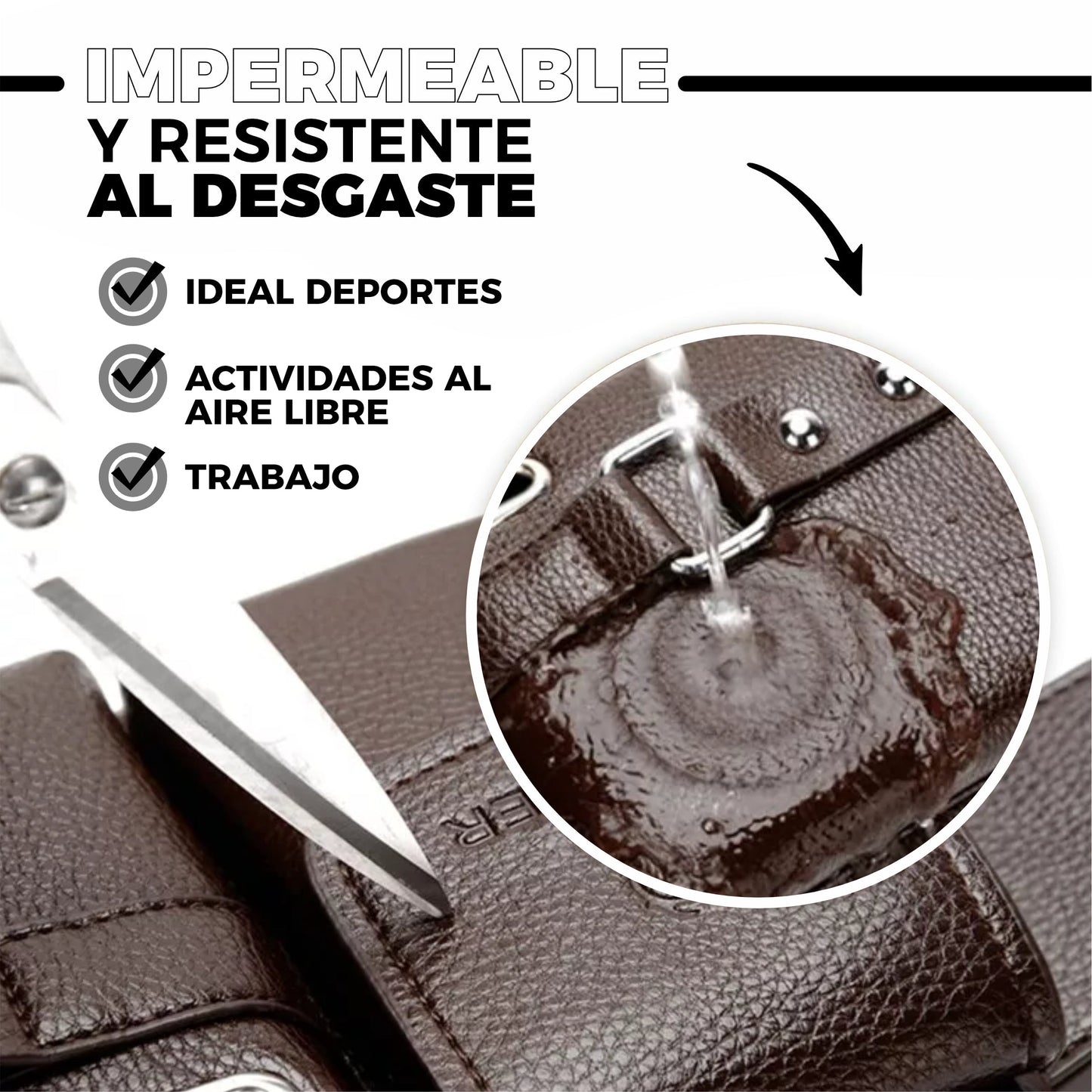 Bolso de Cuero Impermeable y Multifuncional- Adams™